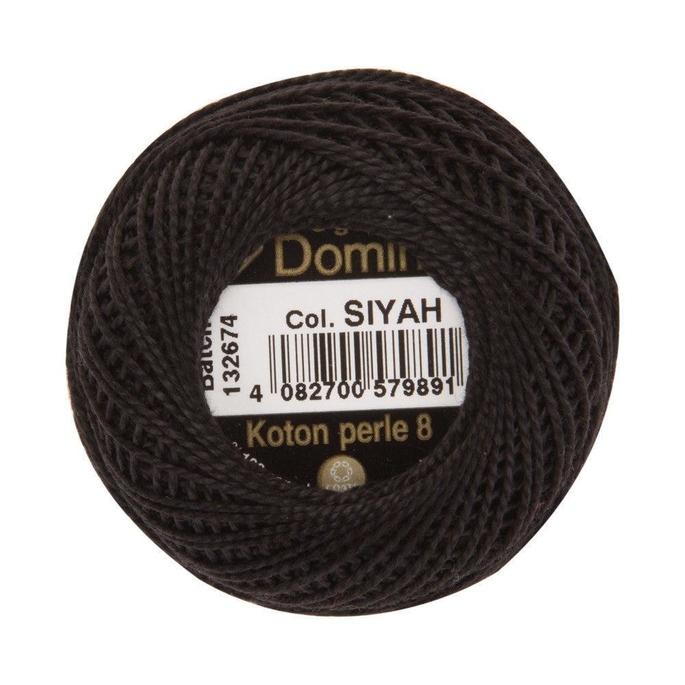 Domino Koton Perle 8gr Siyah No:8 Nakış İpliği